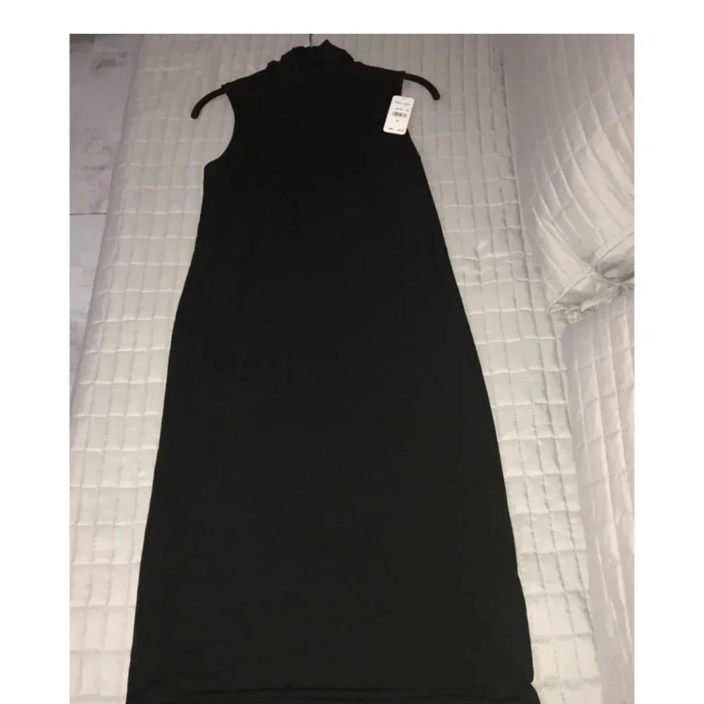 NWT Splendid Mock Neck Knee-Length/Midi Cut-Out Black Tank Dress Women’s Size XS - Picture 7 of 7